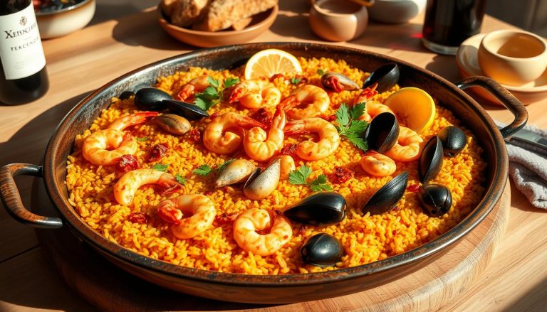 Authentic Spanish Paella with Seafood & Saffron