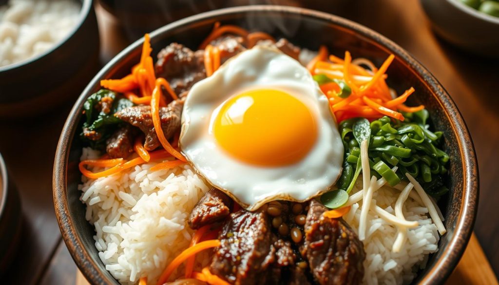 Korean beef and veggie bibimbap